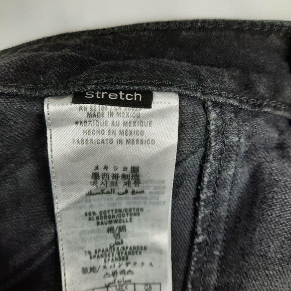 GUESS Jeans Starlet black W27 red label skinny asymmetrical pockets leather trim - Picture 14 of 14